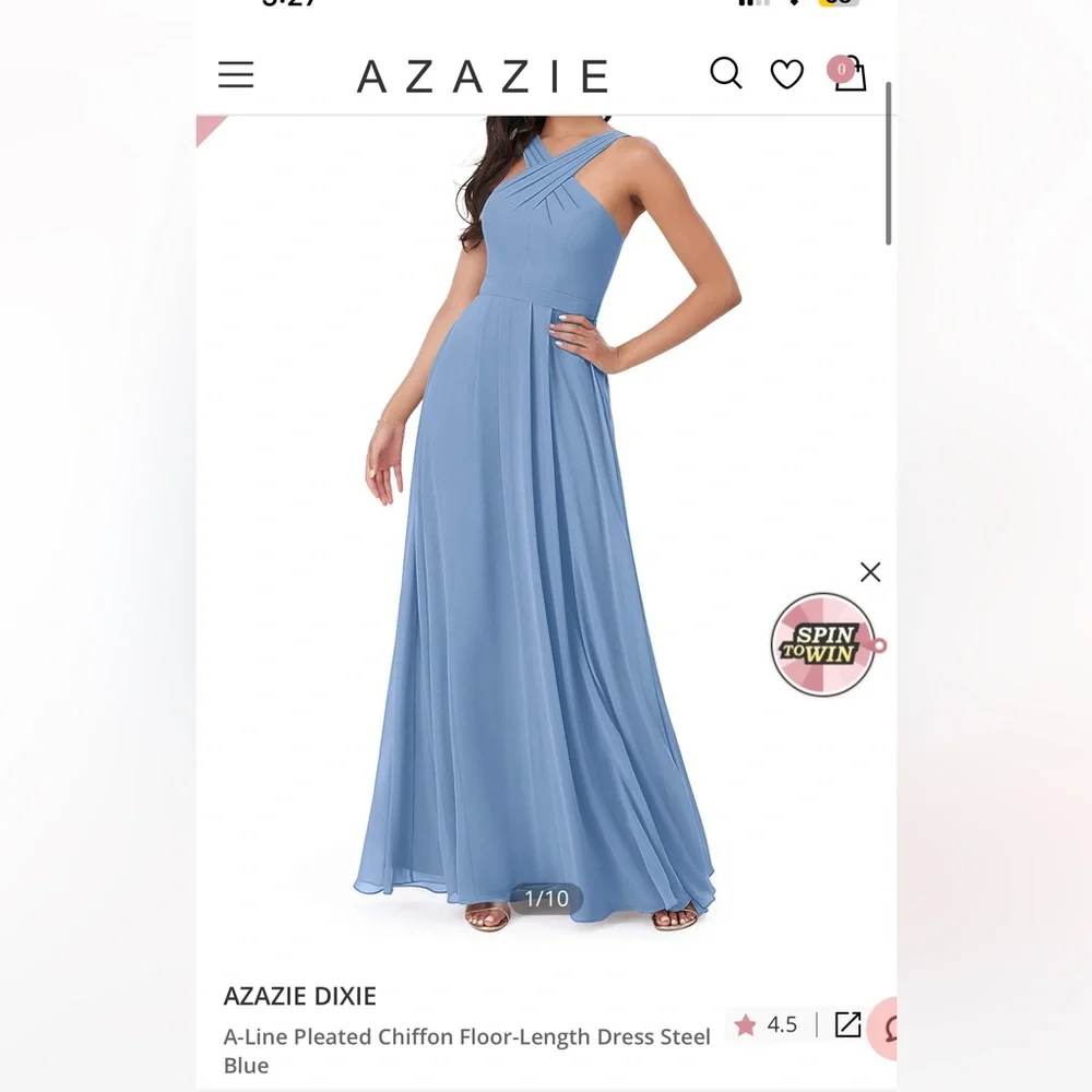 Azazie Dixie - Steel Blue - Size A2 - bridesmaids dress - Picture 1 of 3